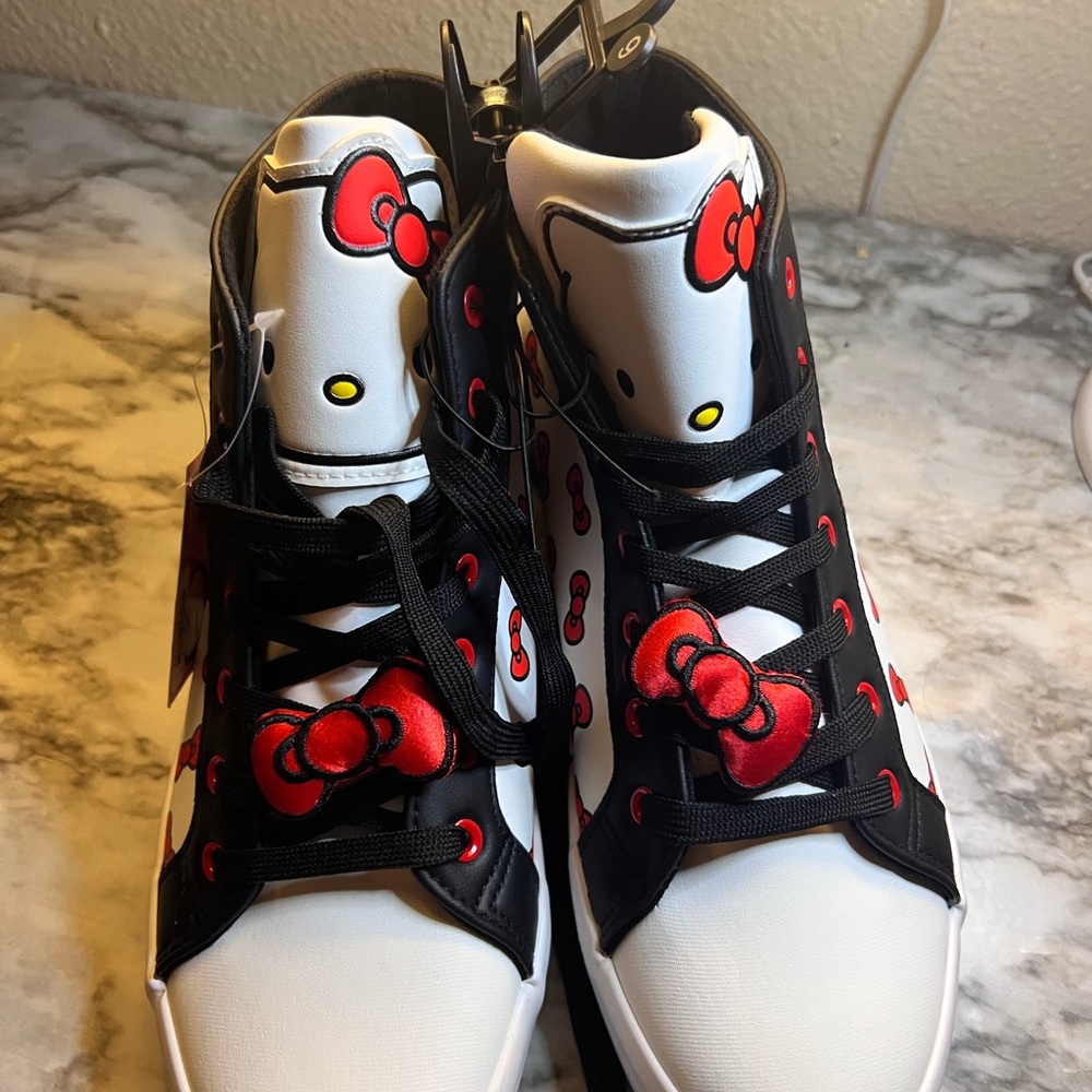 Hello Kitty Kids Sneakers - Black, White, and Red